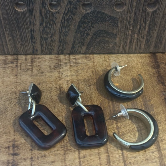 Coldwater Creek Black and Brown Earrings Set - Picture 1 of 2